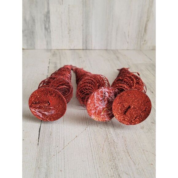 Glitter red star pine tree xmas Home decor metal - Picture 9 of 10